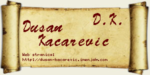 Dušan Kačarević vizit kartica